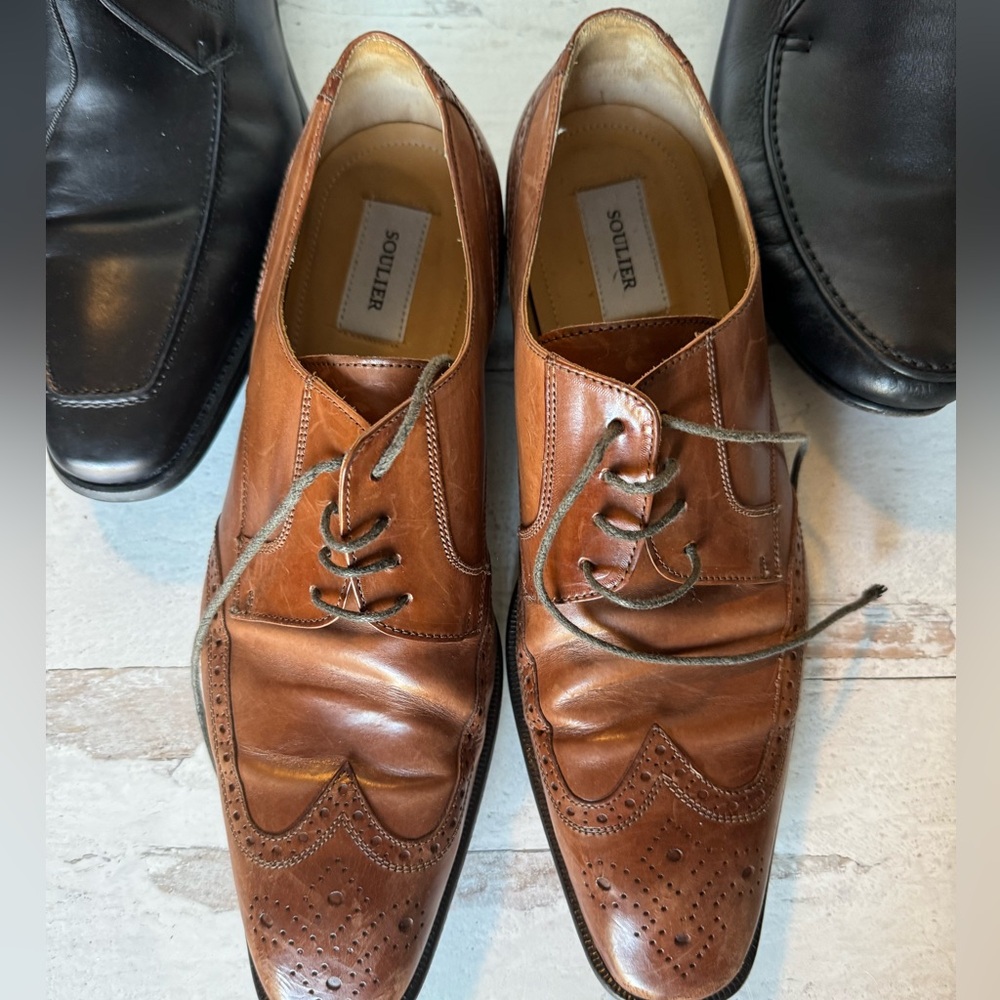 Designer Soulier Brown Leather Men’s Loafers – Size 10